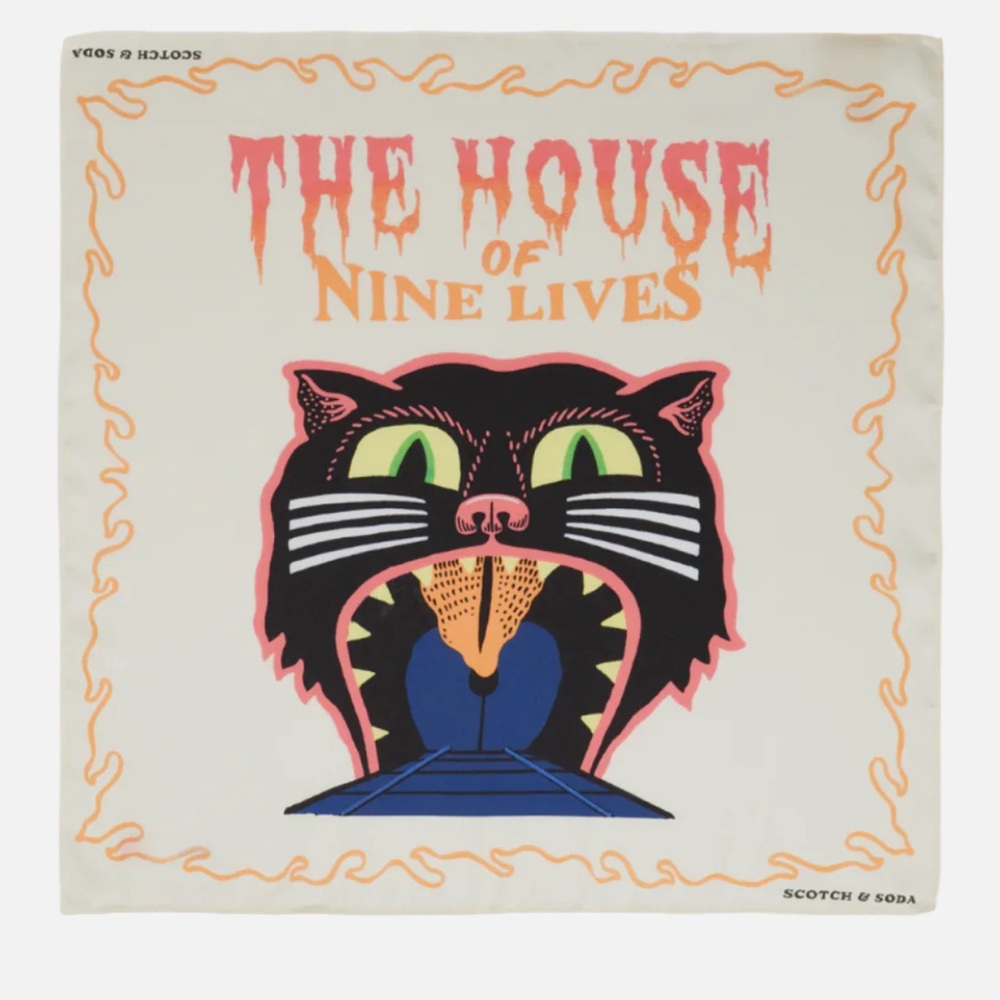 Scotch & Soda “The House of Nine Lives” Silk Scarf Foulard